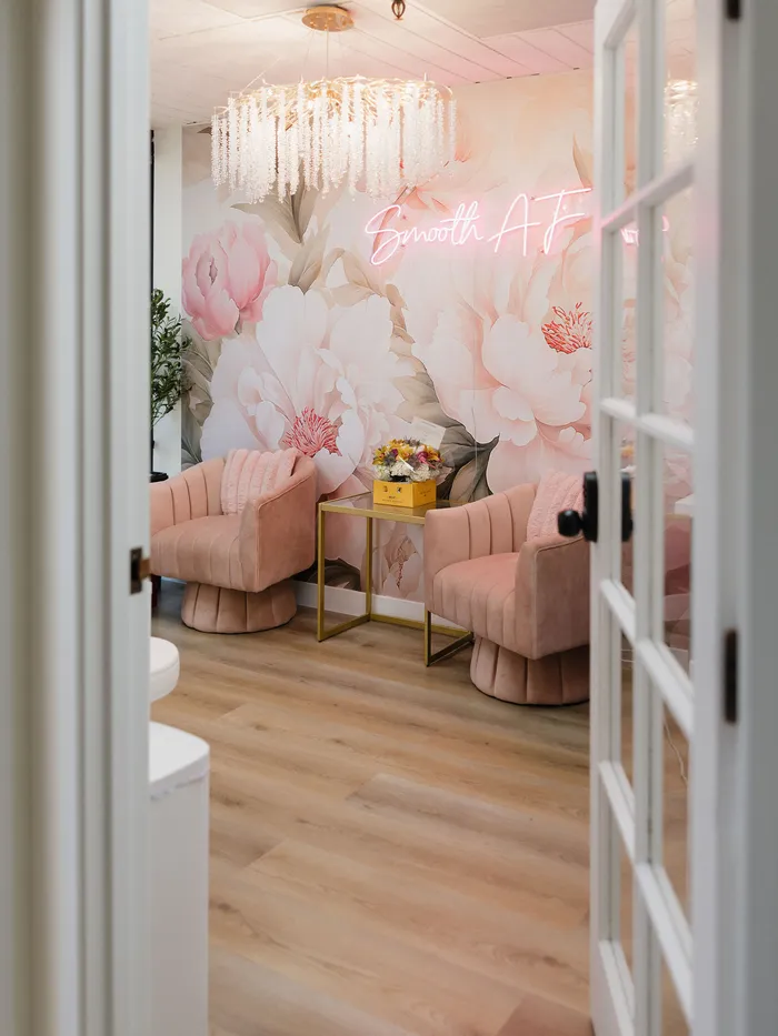 Pink Diamond Laser lobby through the French doors